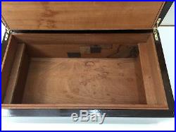 Vintage Custom Handmade Large & Heavy Wooden Cigar Humidor Box, 20 x 11 x 10