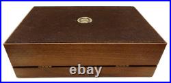 Vintage DECATUR INDUSTRIES Deco Humidor Genuine Walnut Cigar Box