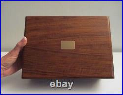 Vintage Decatur Humidor Cigar / Stash Weed Box Solid American Walnut Nice Piece