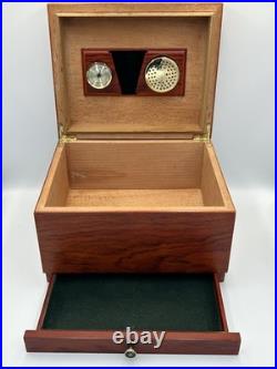 Vintage Desktop Wood Cigar Humidor Box