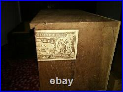 Vintage Don Tomas Vintage Hand Carved Cigar Box Humidor tax stamps