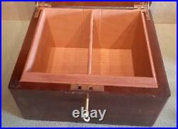 Vintage Dunhill Cigar Wooden Humidor Box for Restoration with Key