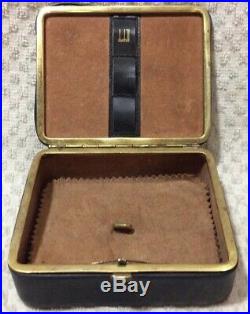Vintage Dunhill Small Black Leather Covered Box Humidor 4.5 x 3.75