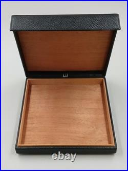 Vintage Dunhill Travel Humidor Square Black Leather Cigar Case
