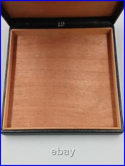 Vintage Dunhill Travel Humidor Square Black Leather Cigar Case