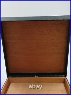 Vintage Dunhill Travel Humidor Square Black Leather Cigar Case