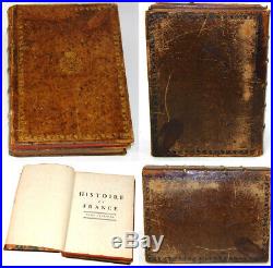Vintage French Leather Bound Books Smokers Box for Cigars, Histoire de France