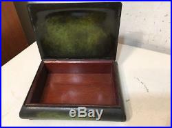 Vintage Green Patinated Bronze Cigar Box Desktop Trinket