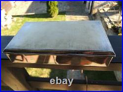 Vintage HOKA Germany Silver Plate Cedar Lined Cigar-Humidor Box c1930s