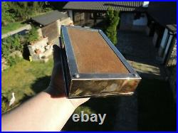 Vintage HOKA Germany Silver Plate Cedar Lined Cigar-Humidor Box c1930s