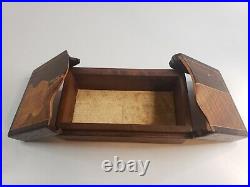 Vintage Handmade Wood Humidor Cigar Box with Taurus Zodiac? Astrology? In-Lay