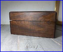 Vintage Heavy Solid Wood Cigar Box Humidor