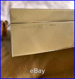 Vintage Hermes Silver Gold Humidor Cigar Box 50s