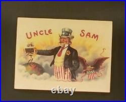 Vintage Humidor Cigar Box Uncle Sam 2.5 X 9 X 6.75