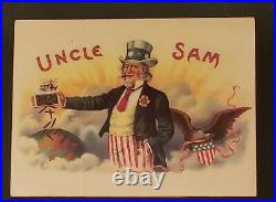 Vintage Humidor Cigar Box Uncle Sam 2.5 X 9 X 6.75