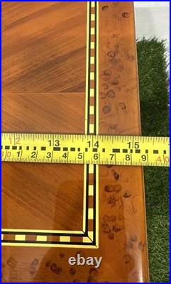 Vintage Italian Parquetry Inlaid Cigar Humidor Box 8 Point Star Handmade