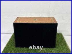 Vintage Italian Parquetry Inlaid Cigar Humidor Box 8 Point Star Handmade
