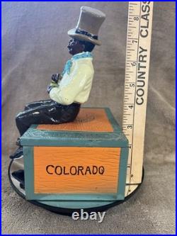 Vintage LAROSA Cigars Figural Humidor Box HABANA COLORADO Cast Metal Tobacciana