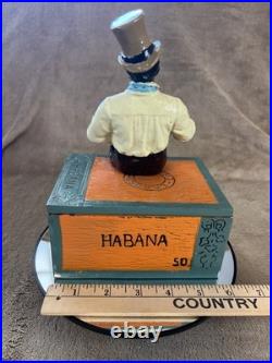 Vintage LAROSA Cigars Figural Humidor Box HABANA COLORADO Cast Metal Tobacciana