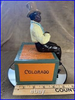 Vintage LAROSA Cigars Figural Humidor Box HABANA COLORADO Cast Metal Tobacciana