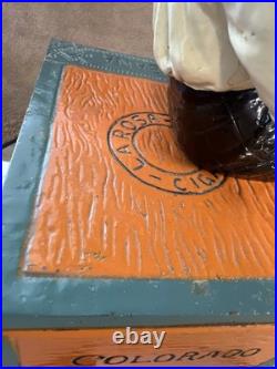 Vintage LAROSA Cigars Figural Humidor Box HABANA COLORADO Cast Metal Tobacciana