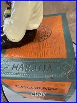 Vintage LAROSA Cigars Figural Humidor Box HABANA COLORADO Cast Metal Tobacciana