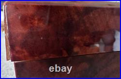 Vintage Lane Ltd. NOS cigar humidor, burled wood, shiny 11 5/16x8 13/16x4 1/4