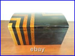 Vintage Large Lacquer 150 Humidor Dome Top Art Deco Style 80s Era Two Tiered Box