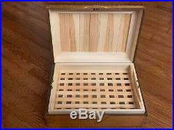 Vintage Large Wood Cigar Intricate Design Wood interior Humidor Cigar Box
