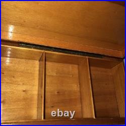 Vintage Leather Box Card Cigarette Cigar Embossed Bridge Brown Tan Wood Humidor