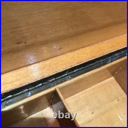 Vintage Leather Box Card Cigarette Cigar Embossed Bridge Brown Tan Wood Humidor