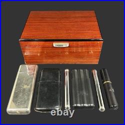 Vintage Lot of 7 Assorted Cigar Humidor 1 Big Box & 6 Cigar Holders