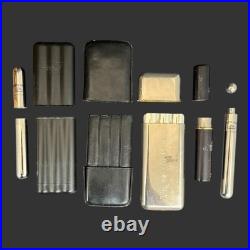 Vintage Lot of 7 Assorted Cigar Humidor 1 Big Box & 6 Cigar Holders