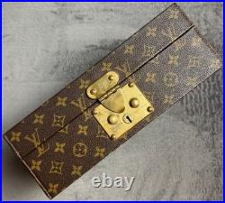 Vintage Louis Vuitton Monogram Cigar Humidor Box Cedar Interior Hygrometer Franc