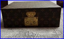 Vintage Louis Vuitton Monogram Cigar Humidor Box Cedar Interior Hygrometer Franc