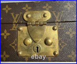 Vintage Louis Vuitton Monogram Cigar Humidor Box Cedar Interior Hygrometer Franc