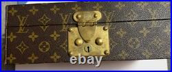 Vintage Louis Vuitton Monogram Cigar Humidor Box Cedar Interior Hygrometer Franc