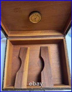 Vintage Louis Vuitton Monogram Cigar Humidor Box Cedar Interior Hygrometer Franc