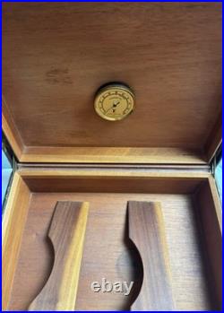 Vintage Louis Vuitton Monogram Cigar Humidor Box Cedar Interior Hygrometer Franc