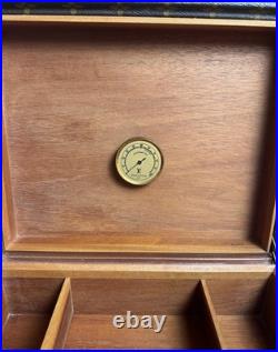 Vintage Louis Vuitton Monogram Cigar Humidor Box Cedar Interior Hygrometer Franc