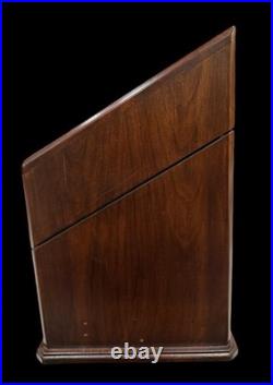 Vintage Maryland Classics Walnut Humidor Keepsake Box Slant Lid Inlaid Crest MCM