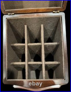 Vintage Maryland Classics Walnut Humidor Keepsake Box Slant Lid Inlaid Crest MCM