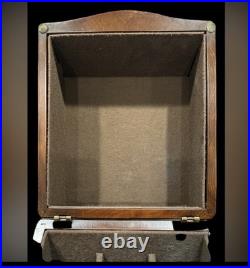 Vintage Maryland Classics Walnut Humidor Keepsake Box Slant Lid Inlaid Crest MCM