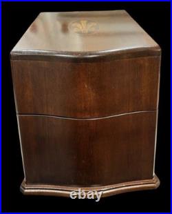 Vintage Maryland Classics Walnut Humidor Keepsake Box Slant Lid Inlaid Crest MCM