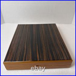 Vintage Mastro de Paja Cigar Box Humidor Burl wood Made in Italy