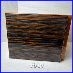 Vintage Mastro de Paja Cigar Box Humidor Burl wood Made in Italy