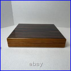 Vintage Mastro de Paja Cigar Box Humidor Burl wood Made in Italy
