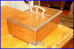 Vintage Mechanical Handle Cigar Box Wooden Mahogany Cedar Wood cabinet Humidor
