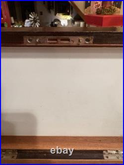 Vintage Milk Glass Lined Wooden Humidor Box As Is