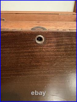 Vintage Milk Glass Lined Wooden Humidor Box As Is